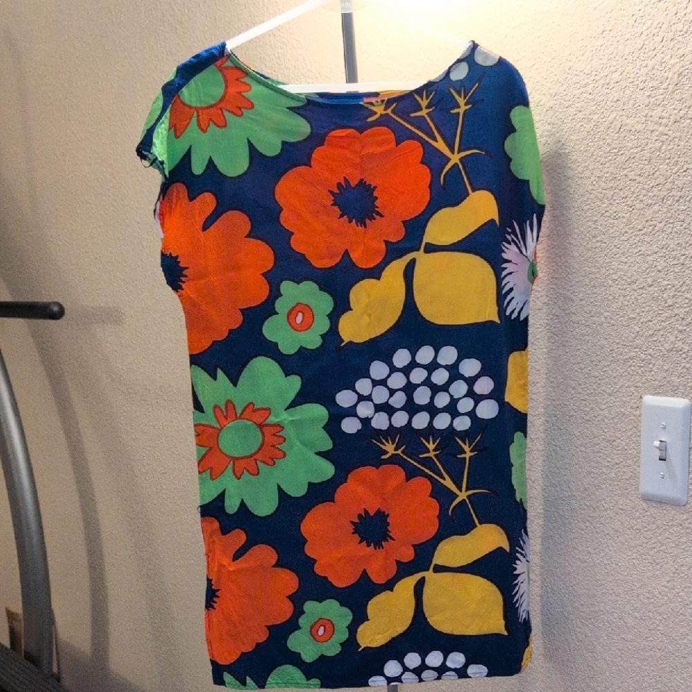 Marimekko Orange and Yellow Graphic Blouse